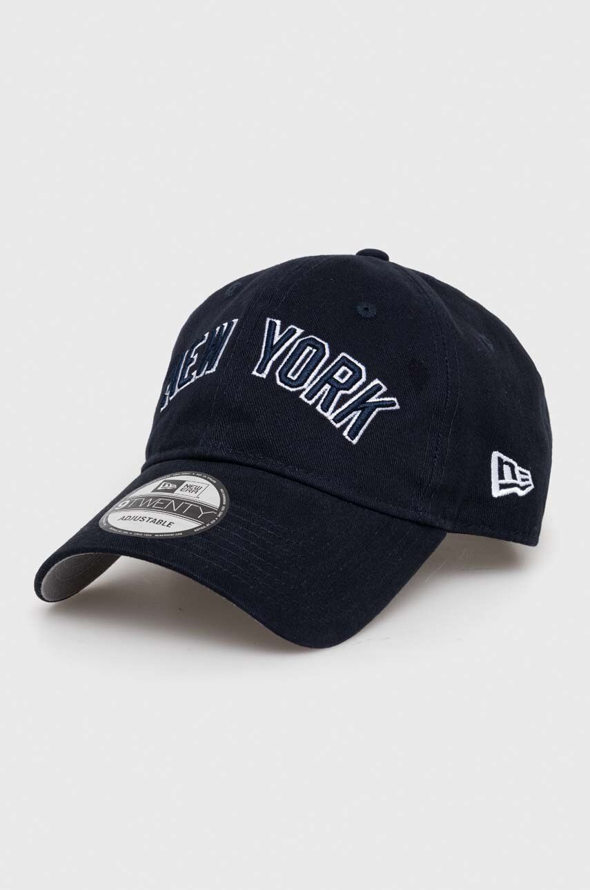 Bavlněná baseballová čepice New Era tmavomodrá barva, s aplikací, NEW YORK YANKEES - námořnická modř