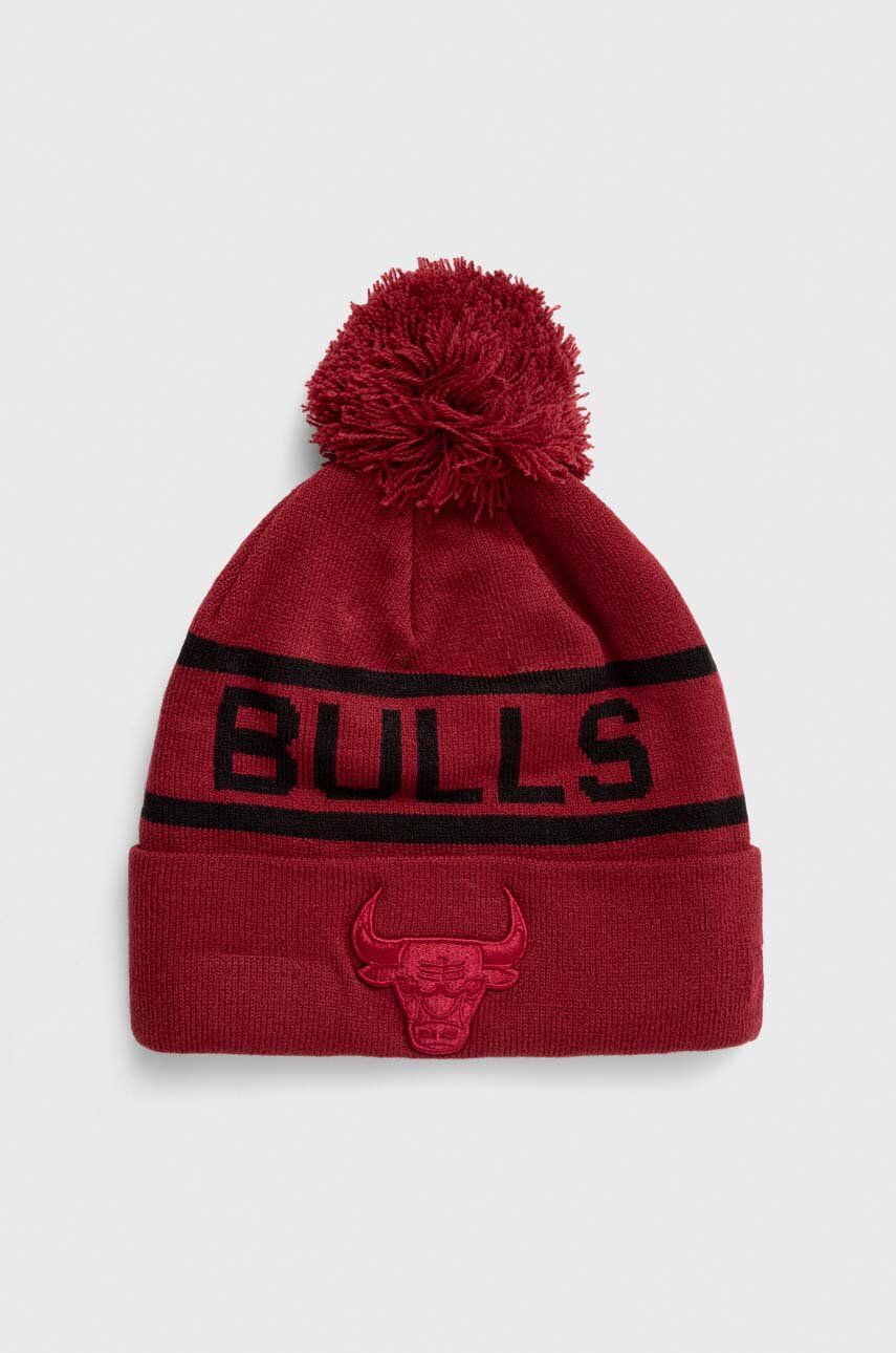 New Era caciula culoarea bordo, din tricot gros, CHICAGO BULLS