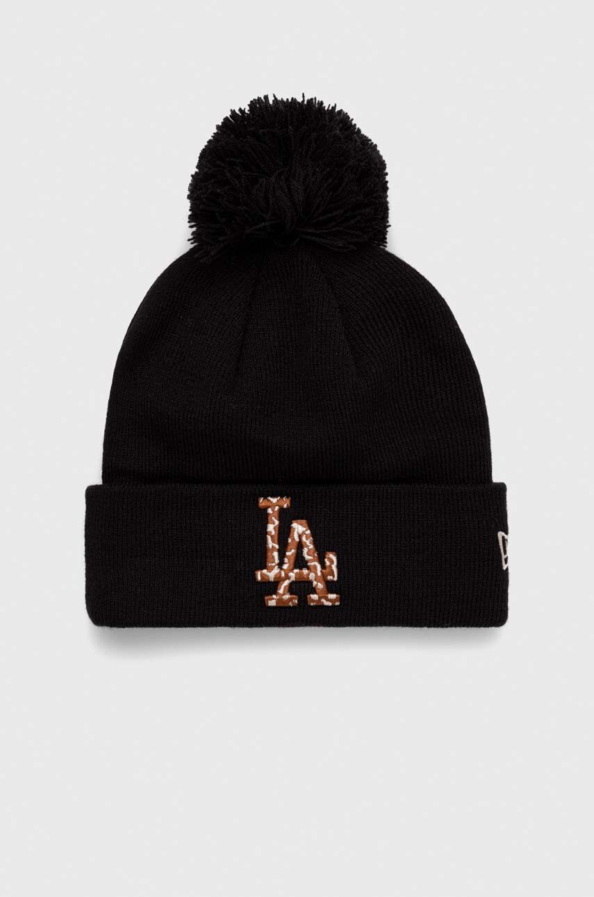

Шапка New Era в черно от плътен трикотаж LOS ANGELES DODGERS, Черен