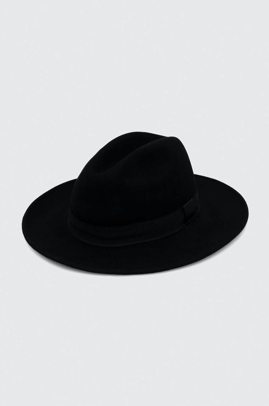 Vlněný klobouk Sisley černá barva, vlněný - černá - 100 % Vlna