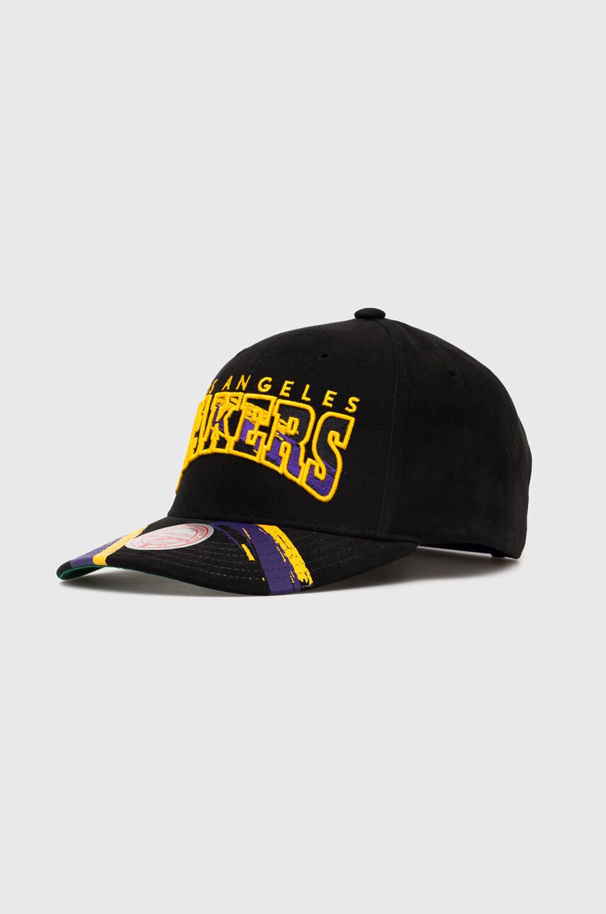 Mitchell&Ness șapcă de baseball din bumbac LOS ANGELES LAKERS culoarea negru, modelator
