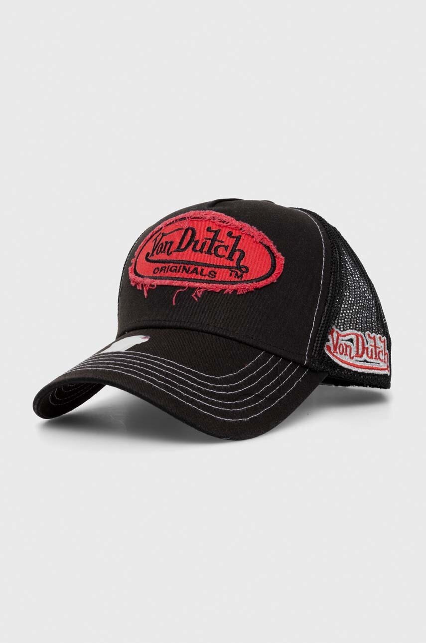 

Кепка Von Dutch колір чорний з аплікацією