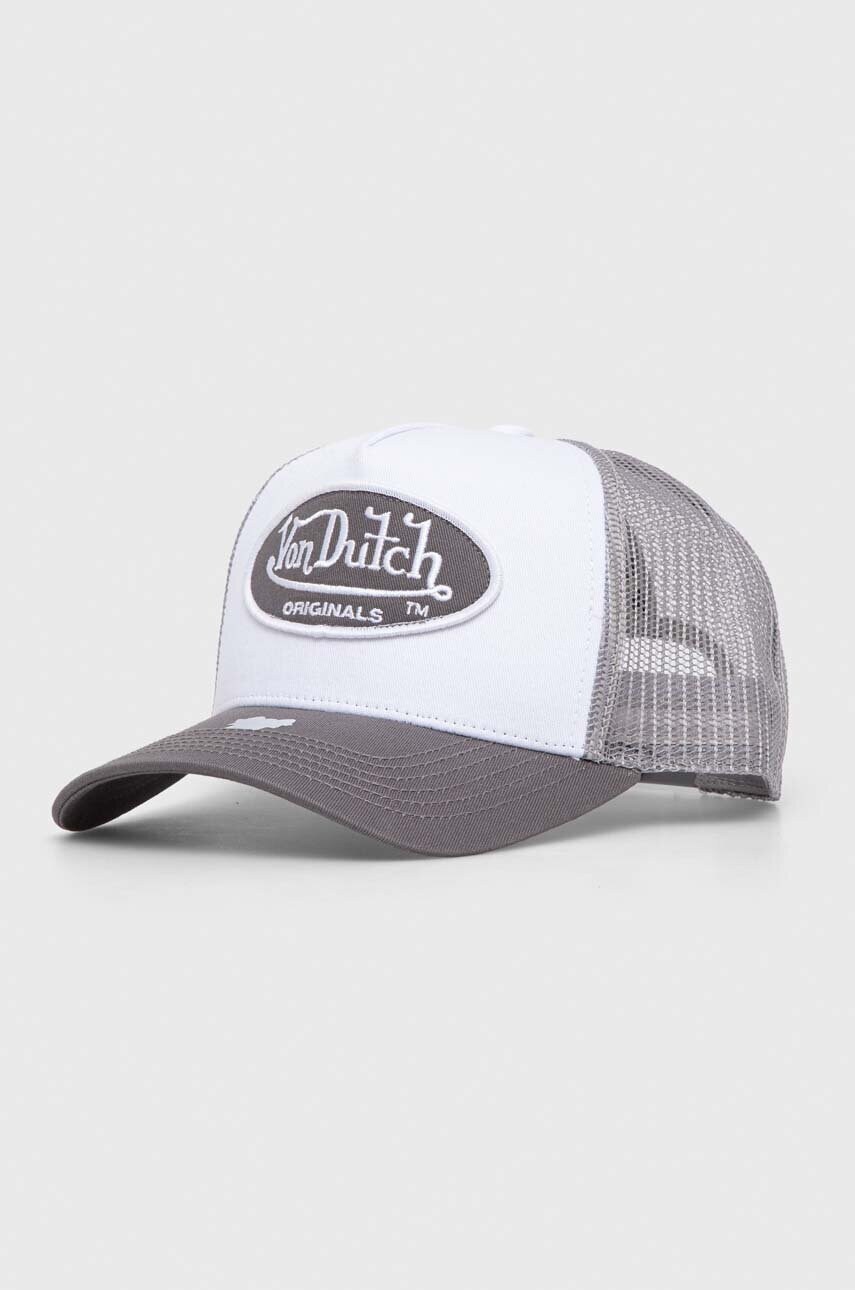 Von Dutch sapca culoarea gri, cu imprimeu