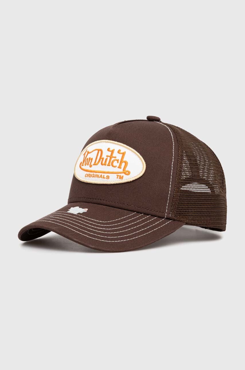 

Кепка Von Dutch цвет коричневый с аппликацией