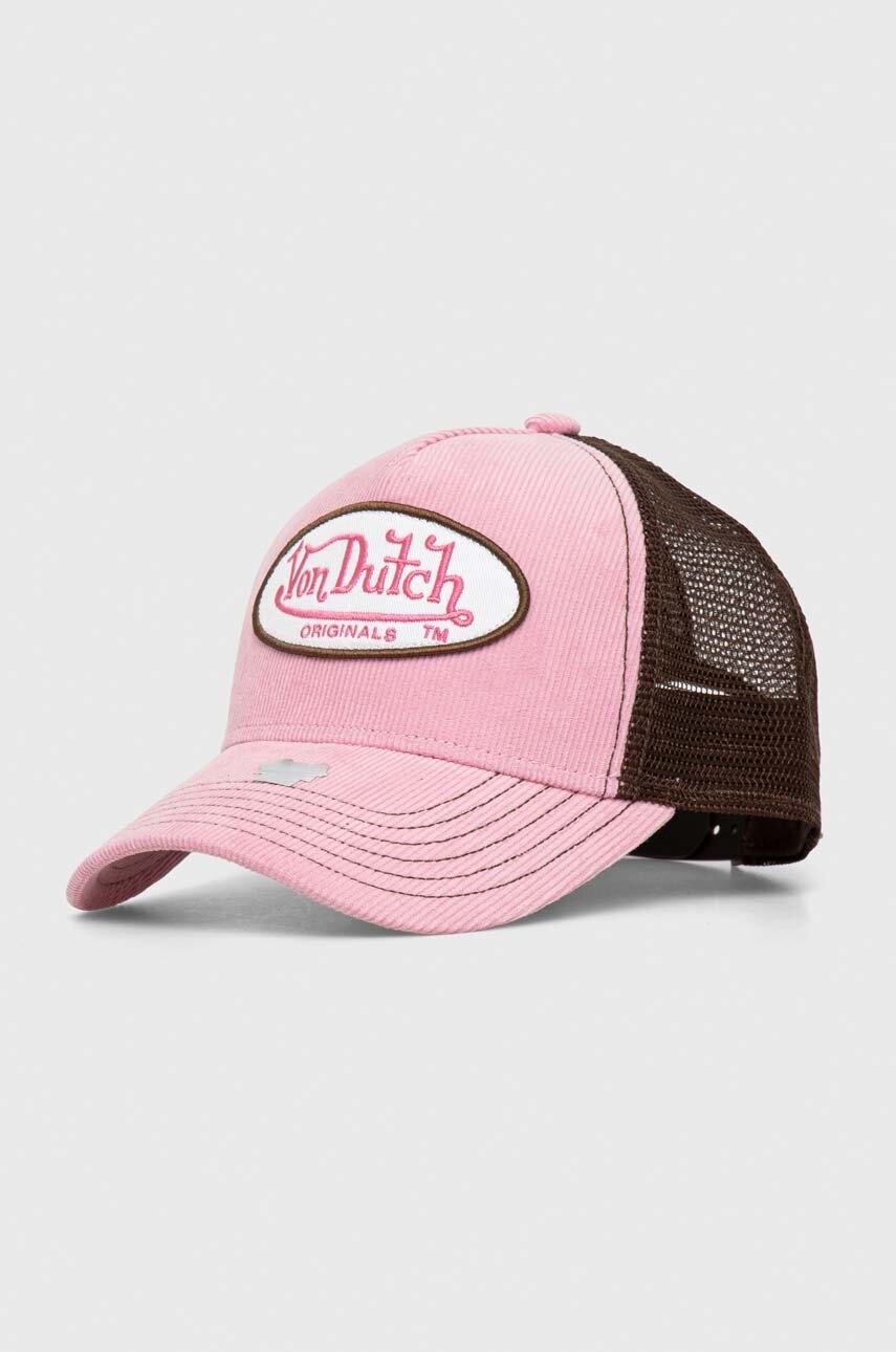 

Кепка Von Dutch колір рожевий з аплікацією