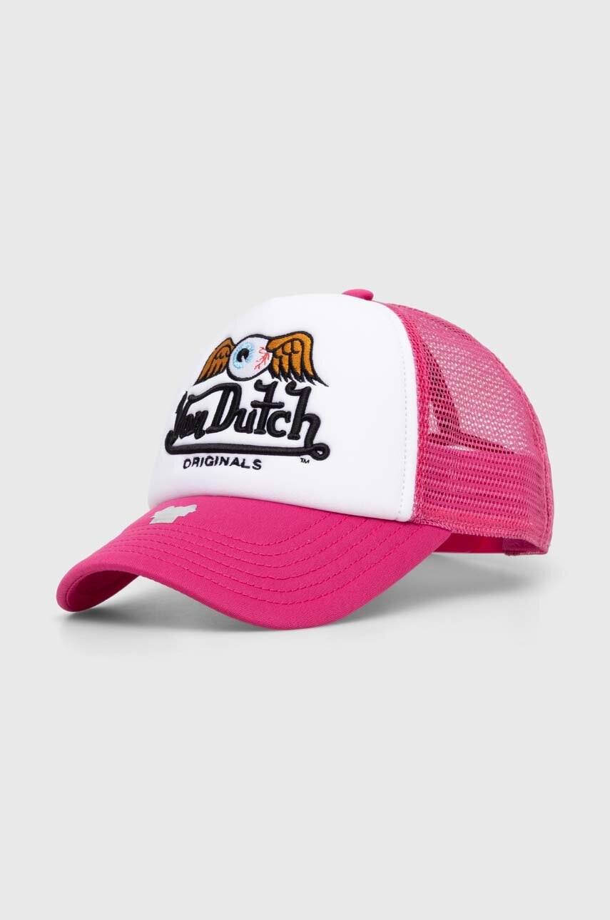 

Кепка Von Dutch цвет розовый с аппликацией