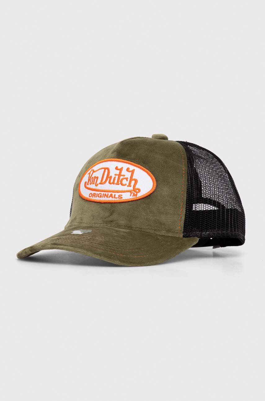 Von Dutch șapcă de baseball culoarea verde, cu aplicații