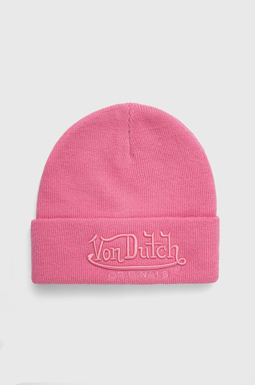 Čepice Von Dutch růžová barva - růžová - 100 % Polyakryl