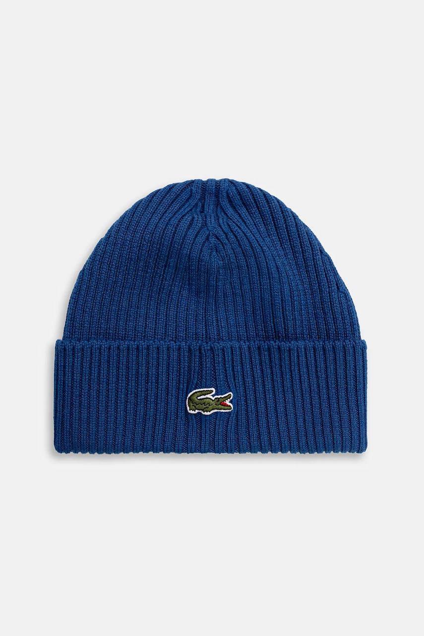 Lacoste căciulă de lână culoarea verde, de lana, din tesătură netedă, RB0001