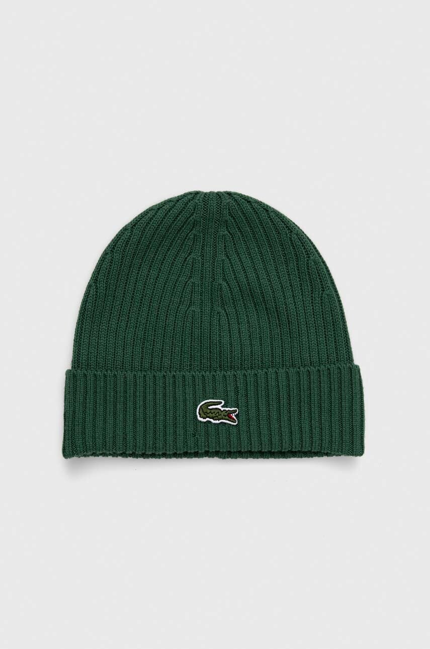 

Вълнена шапка Lacoste в зелено от вълна, Зелен