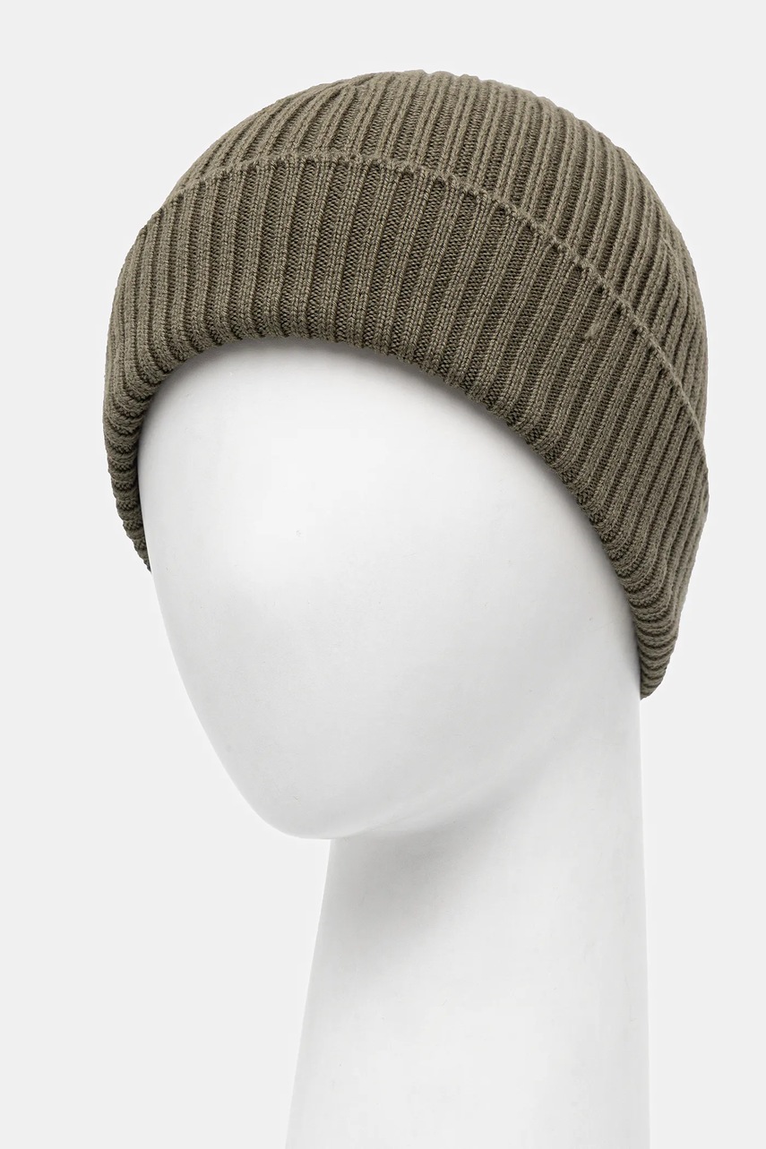 Шерстяная шапка Lacoste цвет чёрный из тонкого трикотажа шерсть RB0001