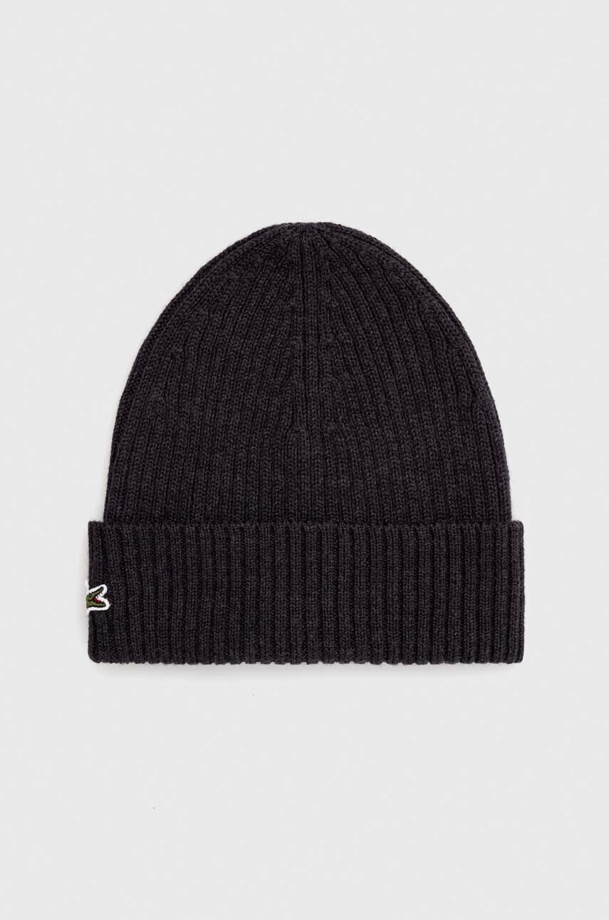 Lacoste căciulă de lână culoarea negru, de lână