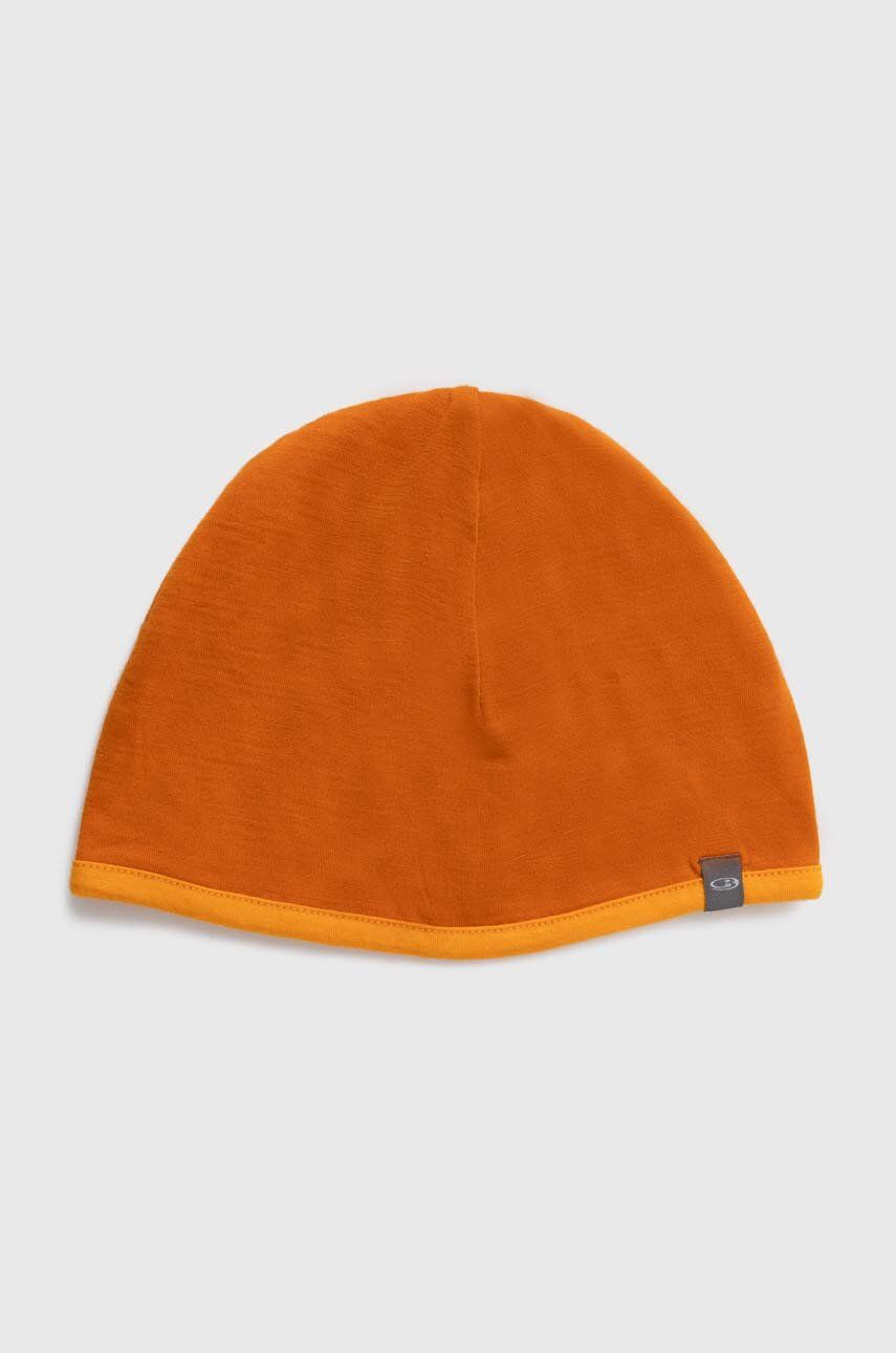 Levně Čepice Icebreaker Pocket oranžová barva, z tenké pleteniny, vlněná