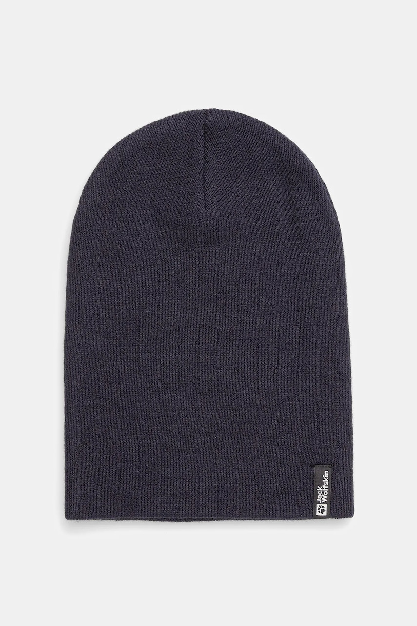 Jack Wolfskin căciulă culoarea bleumarin, din tricot gros, 1903892