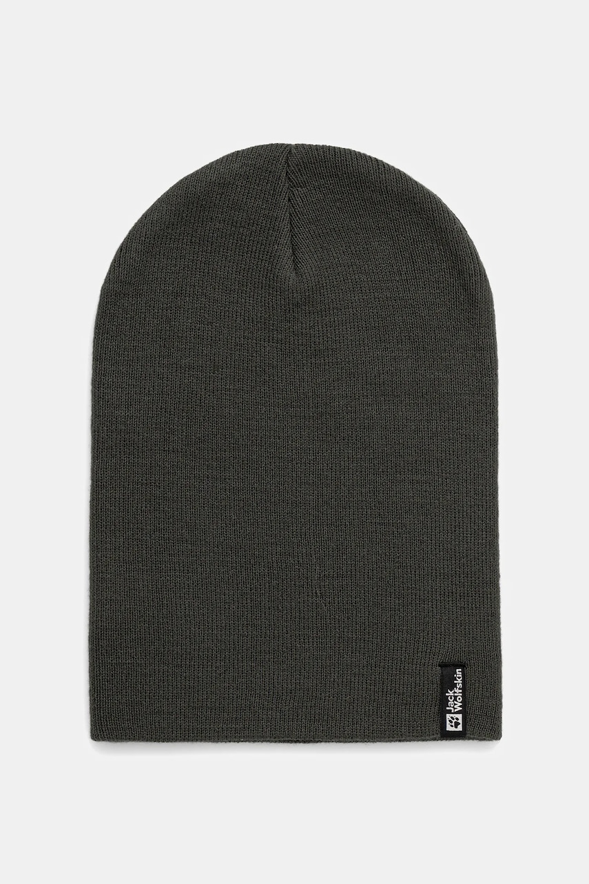 Levně Čepice Jack Wolfskin tmavomodrá barva, z husté pleteniny, 1903892