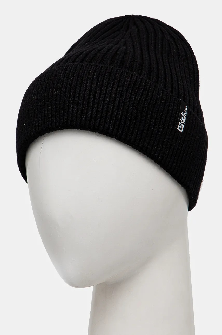 Шапка Jack Wolfskin цвет чёрный из тонкого трикотажа