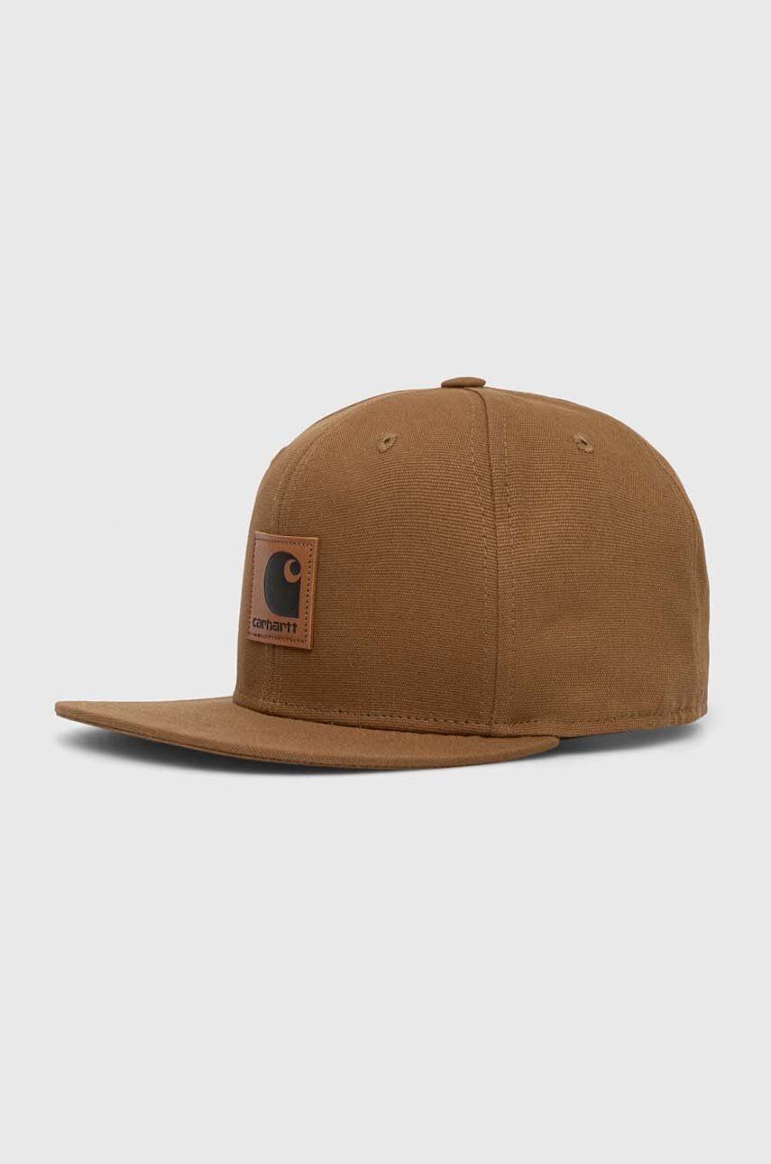 Levně Bavlněná baseballová čepice Carhartt WIP hnědá barva, s aplikací