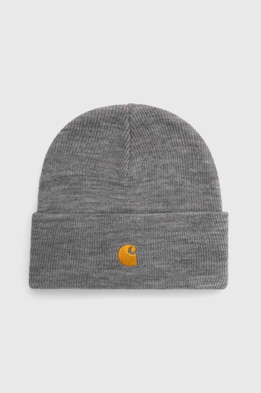 Carhartt WIP căciulă culoarea gri, din tricot gros