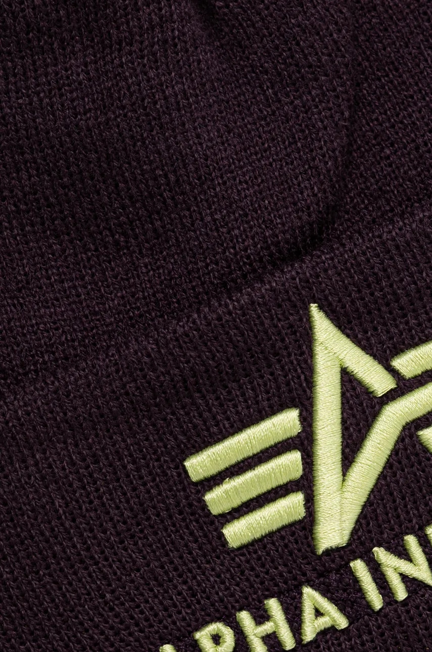 Шапка Alpha Industries цвет фиолетовый из тонкого трикотажа Шапка Alpha Industries цвет фиолетовый из тонкого трикотажа