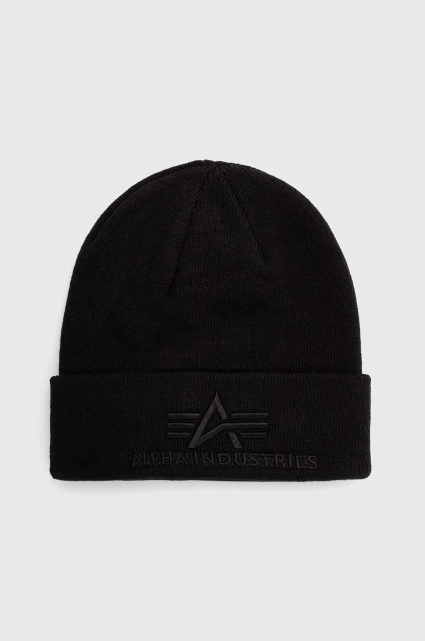 Alpha Industries caciula culoarea negru, din tesatura neteda