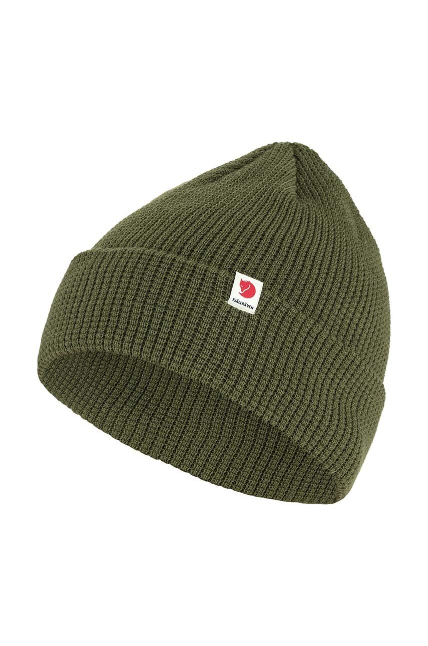 

Шапка Fjallraven Tab цвет зелёный из толстого трикотажа