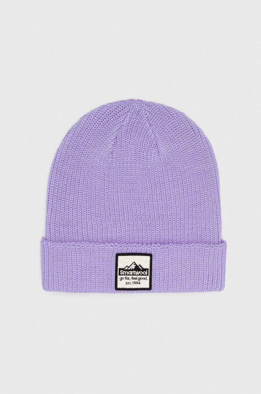 

Шерстяная шапка Smartwool цвет фиолетовый из толстого трикотажа шерсть