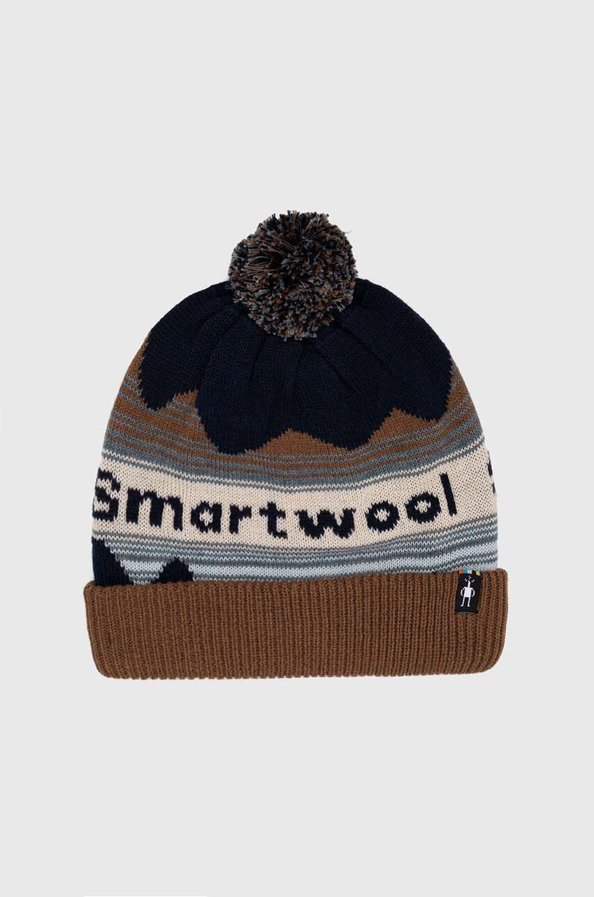 E-shop Čepice z vlněné směsi Smartwool hnědá barva, z husté pleteniny