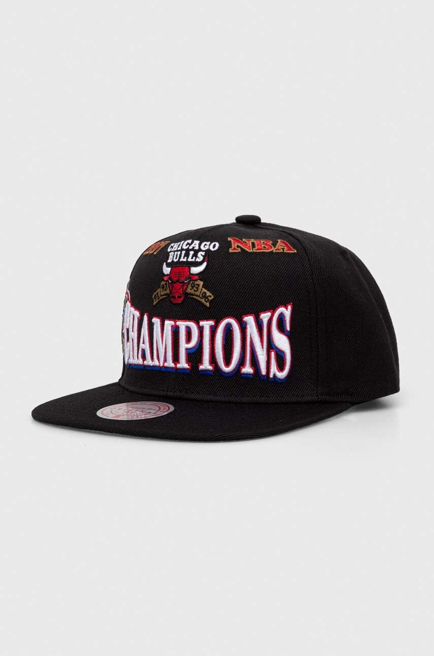 Mitchell&Ness șapcă din amestec de lână culoarea negru, cu imprimeu