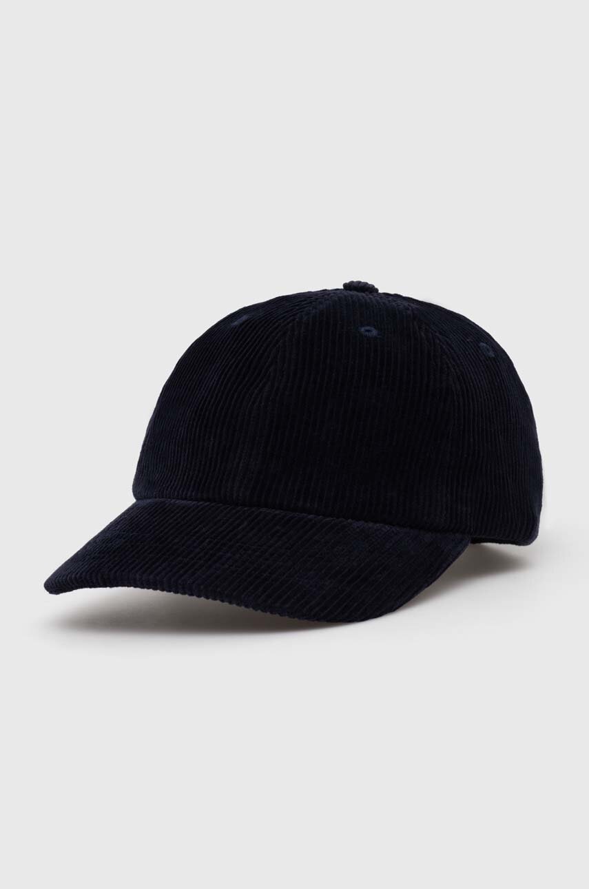 

Памучна шапка с козирка Norse Projects Wide Wale Corduroy Sports Cap в тъмносиньо с изчистен дизайн N80.0131.7004, Тъмносин