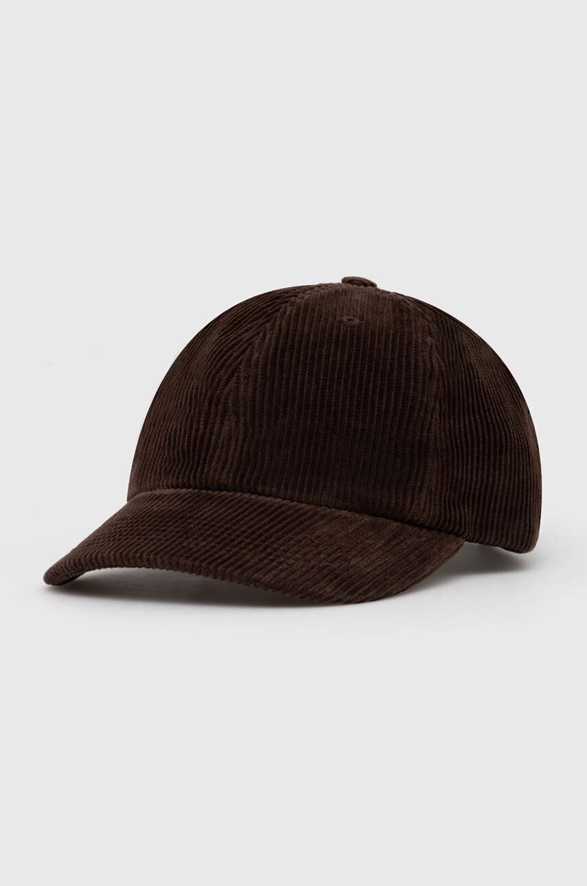 

Джинсова шапка с козирка Norse Projects Wide Wale Corduroy Sports Cap в кафяво с изчистен дизайн N80.0131.2022, Кафяв