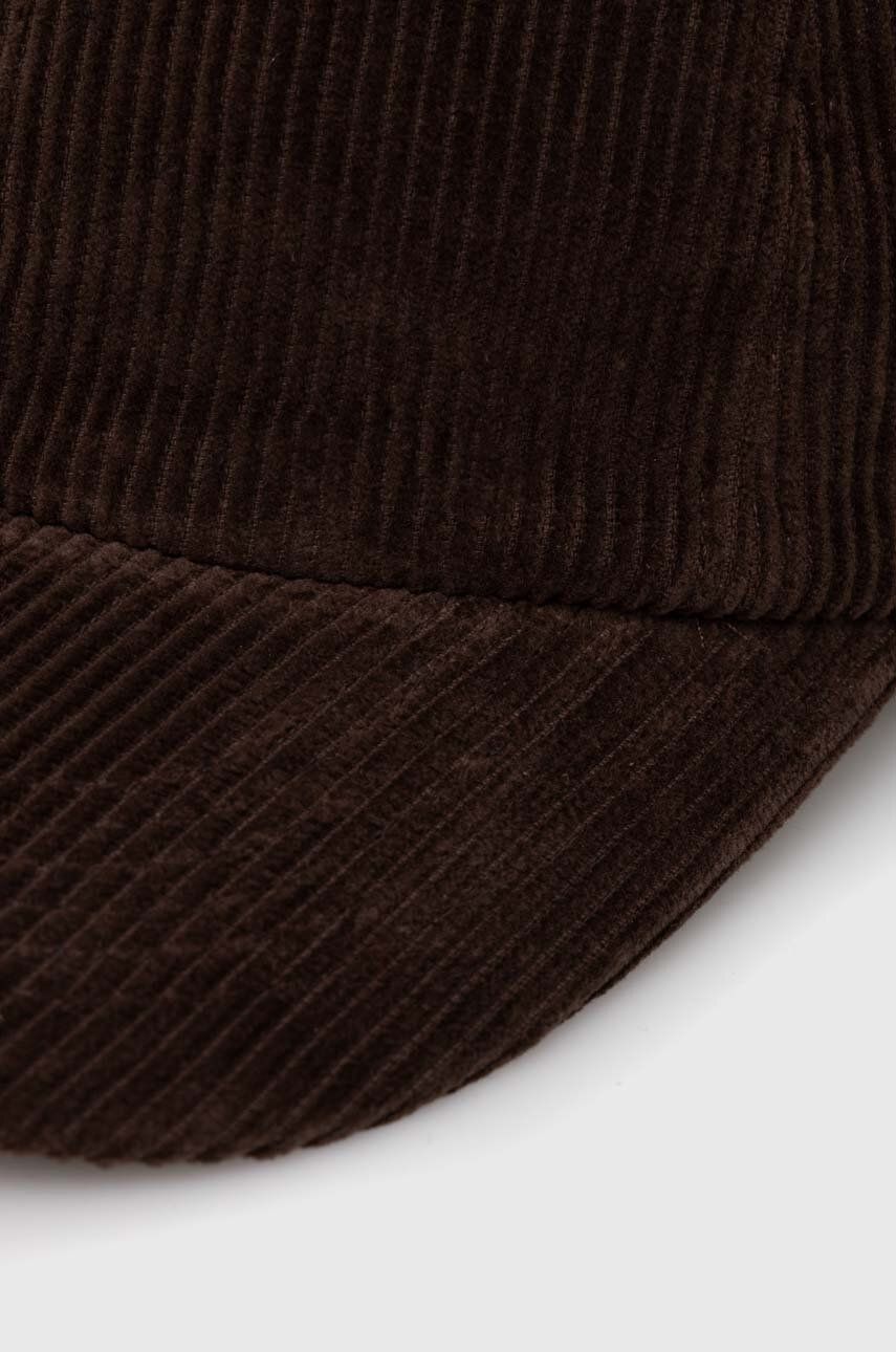 Baseball Kapa Iz Rebrastega žameta Norse Projects Wide Wale Corduroy Sports Rjava Barva, N80-0131-2022