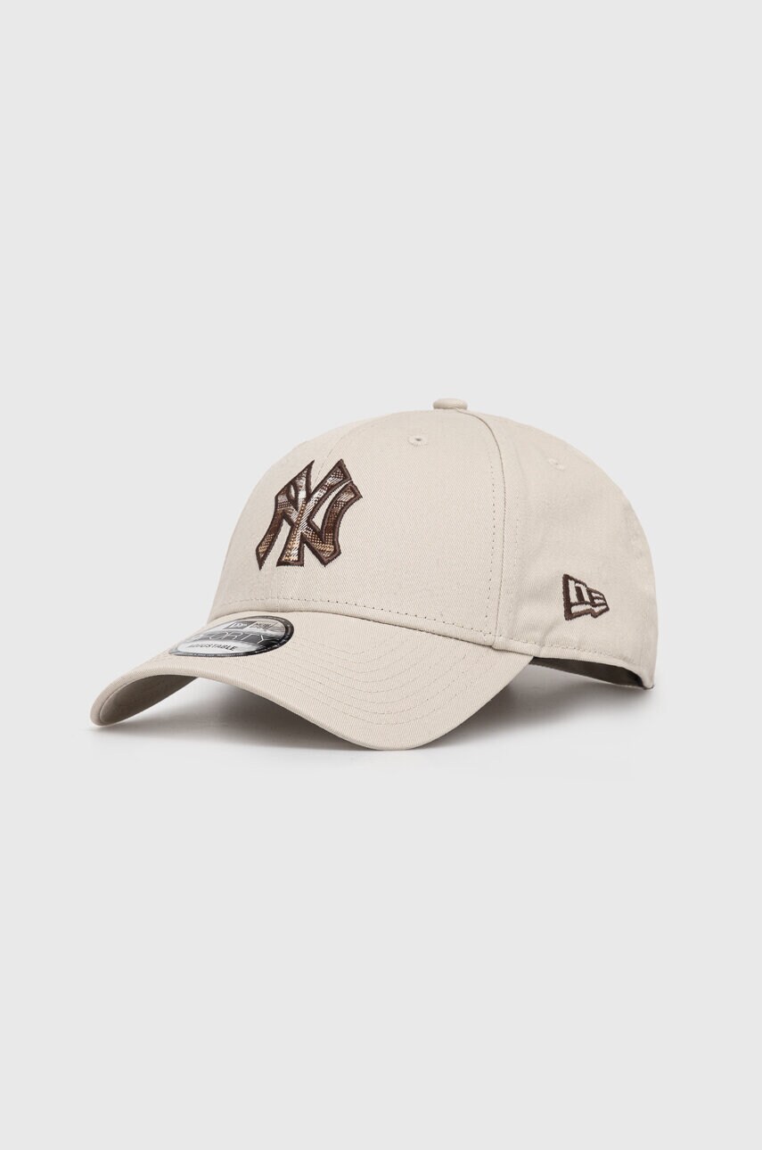 

Хлопковая кепка New Era цвет серый с аппликацией NEW YORK YANKEES