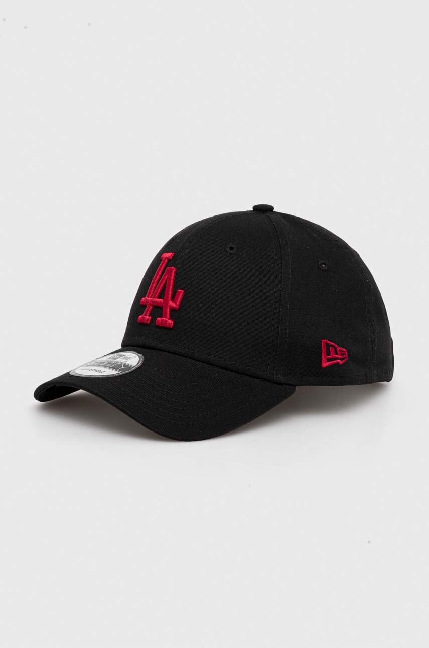 New Era șapcă de baseball din bumbac culoarea negru, cu imprimeu, LOS ANGELES DODGERS