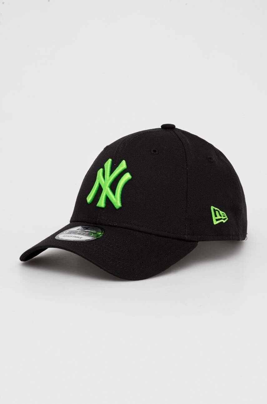 New Era șapcă de baseball din bumbac culoarea negru, cu imprimeu, NEW YORK YANKEES New Era șapcă de baseball din bumbac culoarea negru, cu imprimeu, NEW YORK YANKEES