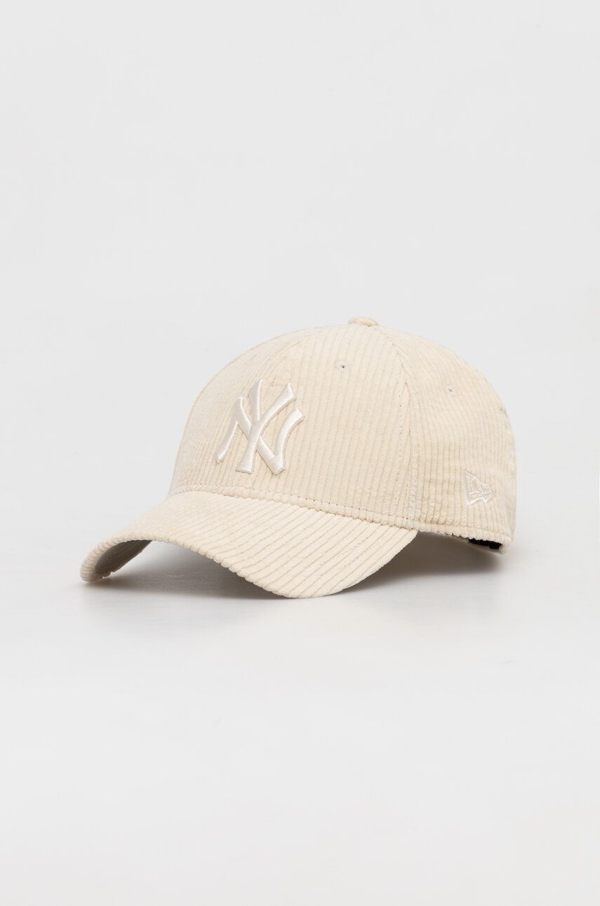 New Era șapcă de baseball din catifea culoarea bej, cu imprimeu, NEW YORK YANKEES