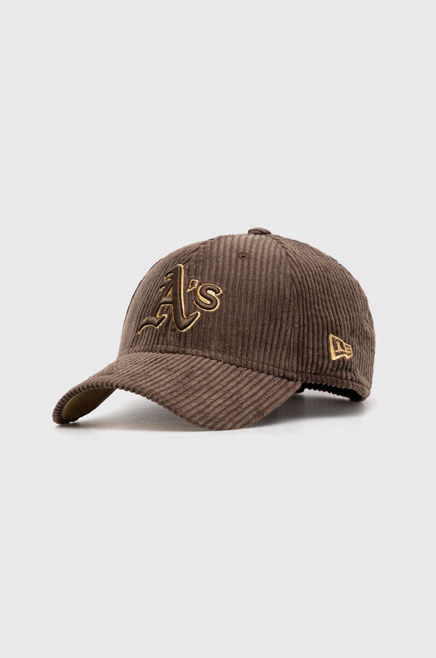 New Era șapcă de baseball din catifea culoarea maro, cu imprimeu, OAKLAND ATHLETICS