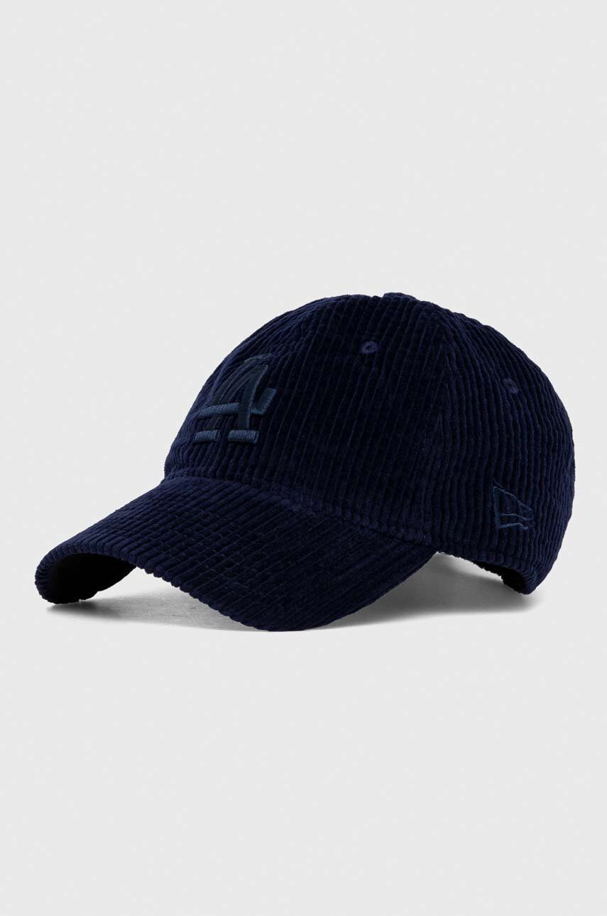 New Era șapcă de baseball din catifea culoarea albastru marin, cu imprimeu, LOS ANGELES DODGERS