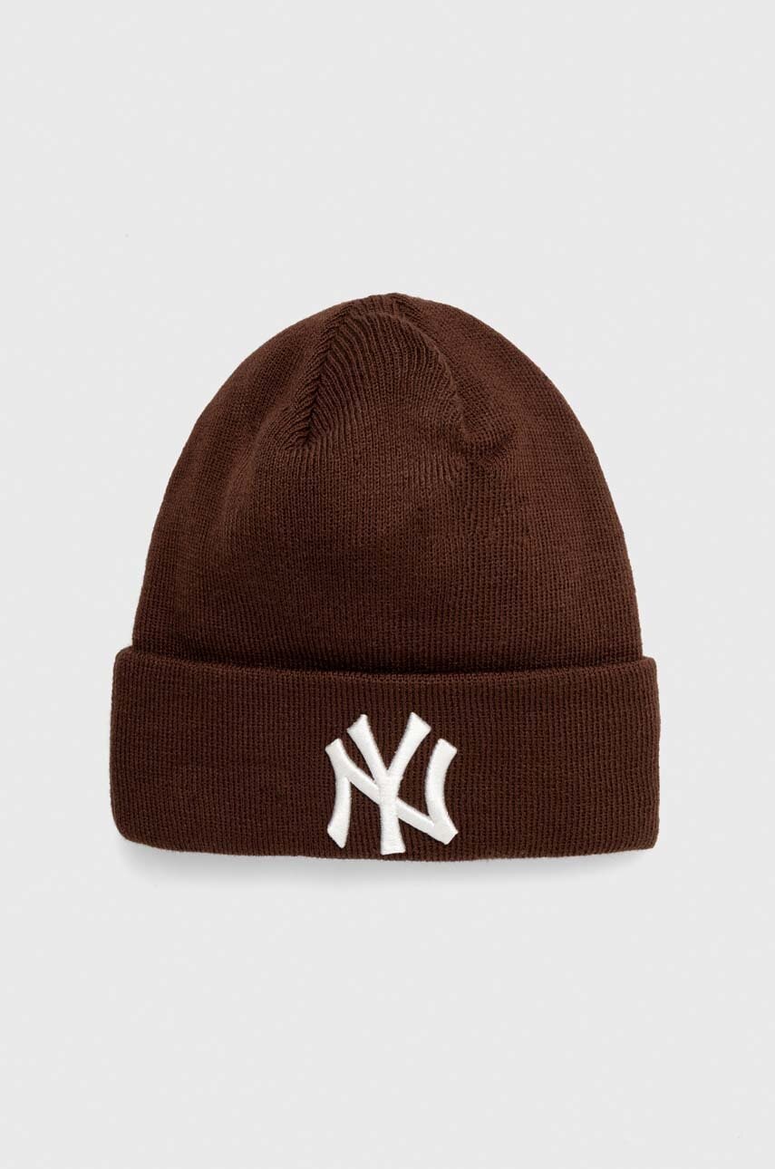 Čepice New Era hnědá barva, NEW YORK YANKEES - hnědá - 100 % Akryl