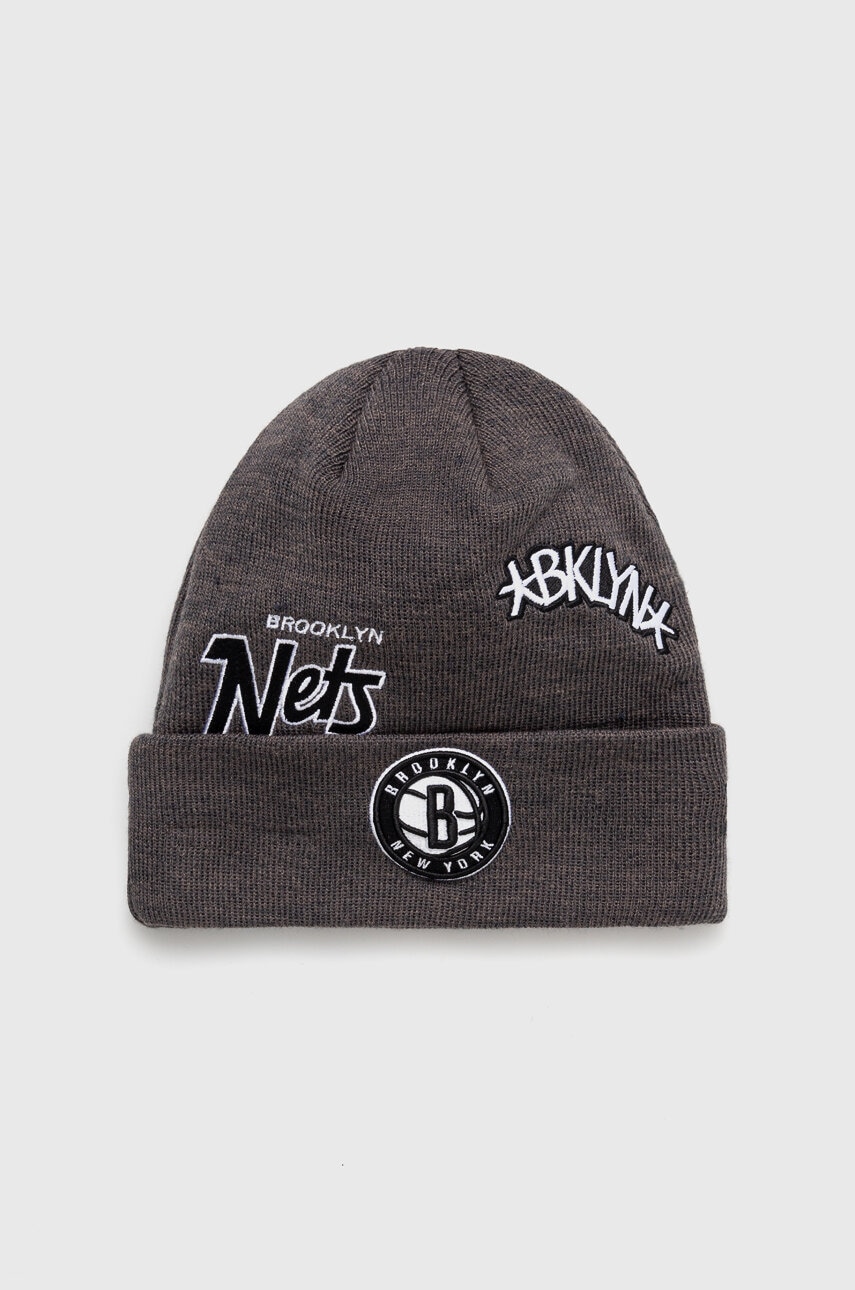 Čepice New Era šedá barva, BROOKLYN NETS