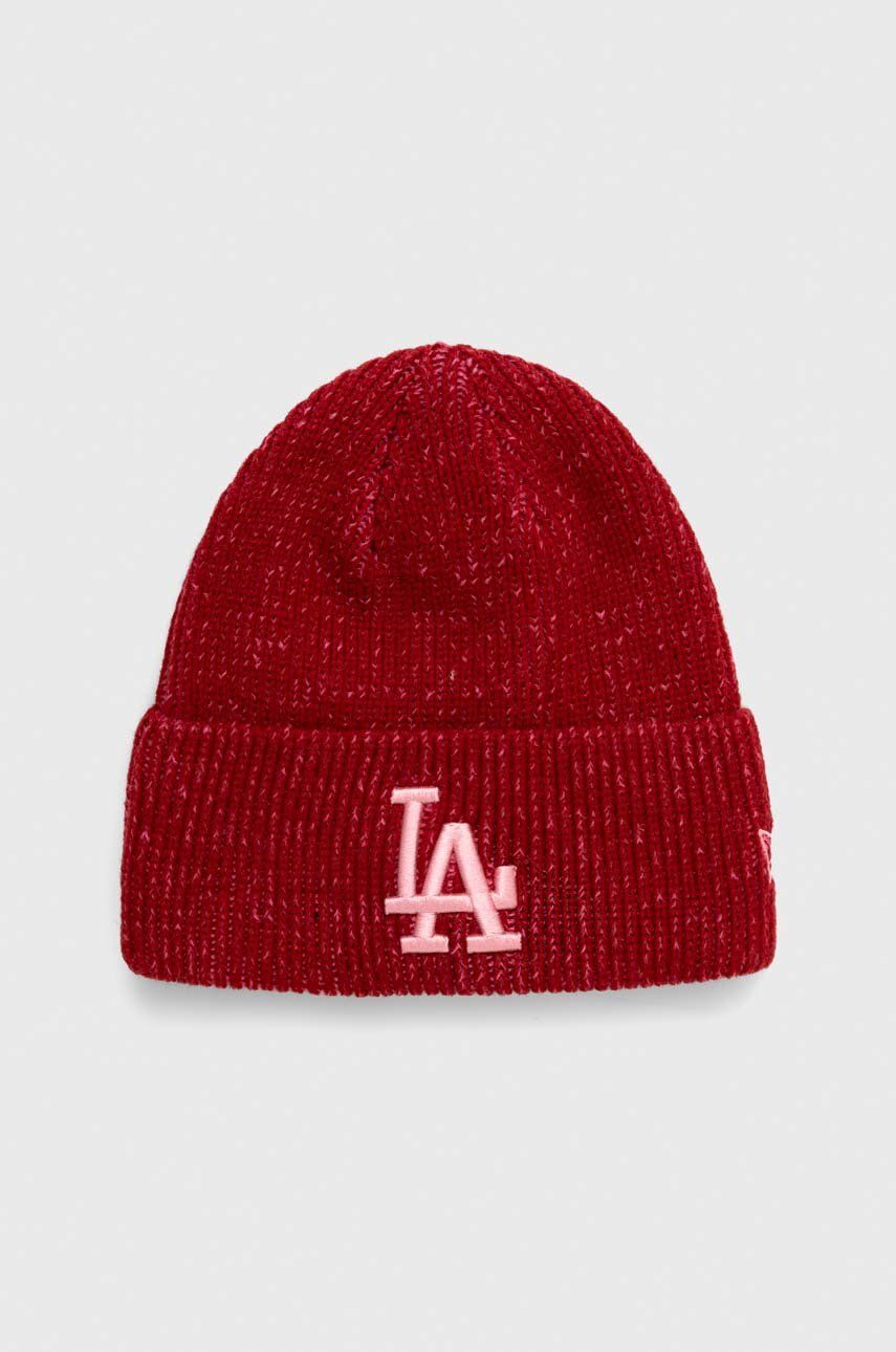 Čepice New Era červená barva, LOS ANGELES DODGERS - červená - 100 % Akryl