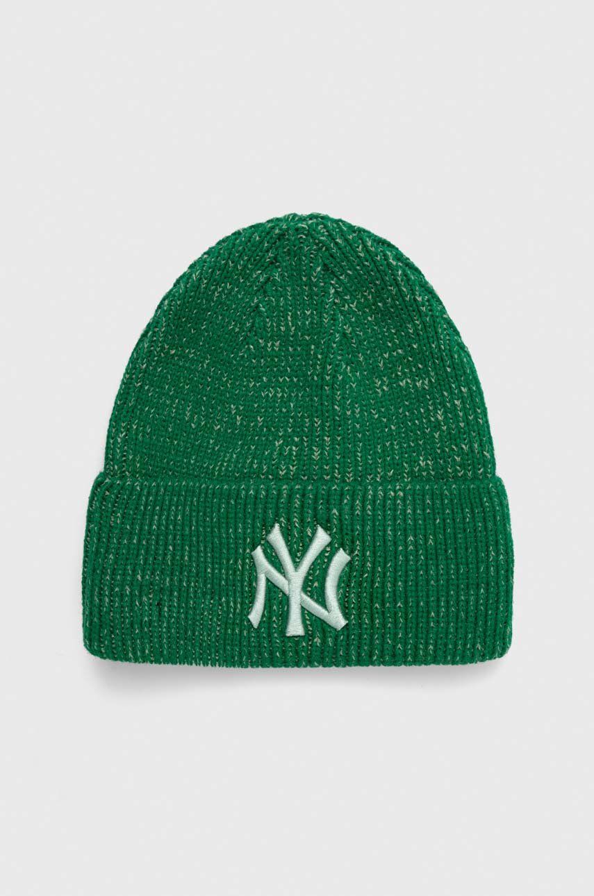 New Era caciula culoarea verde, din tricot gros, NEW YORK YANKEES