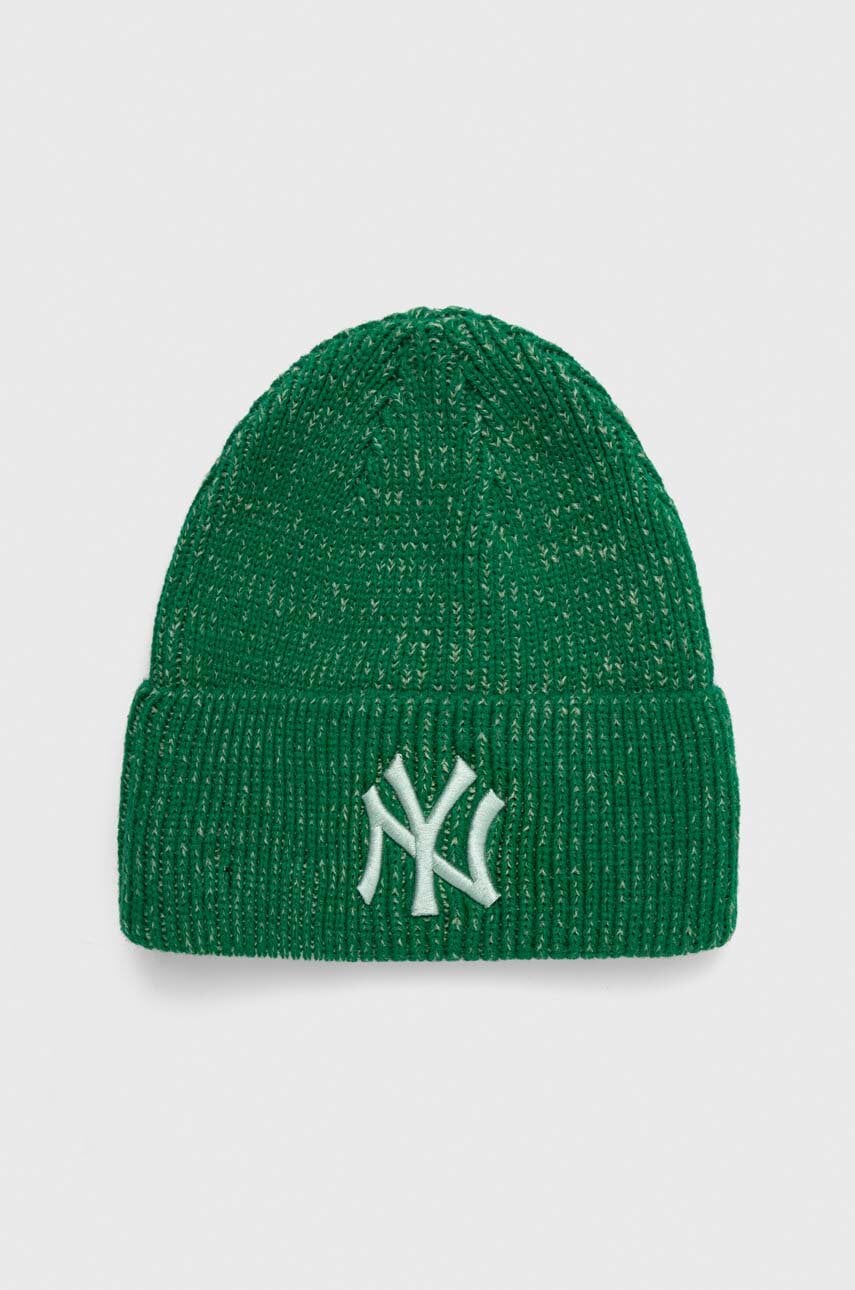 Levně Čepice New Era zelená barva, z husté pleteniny, NEW YORK YANKEES