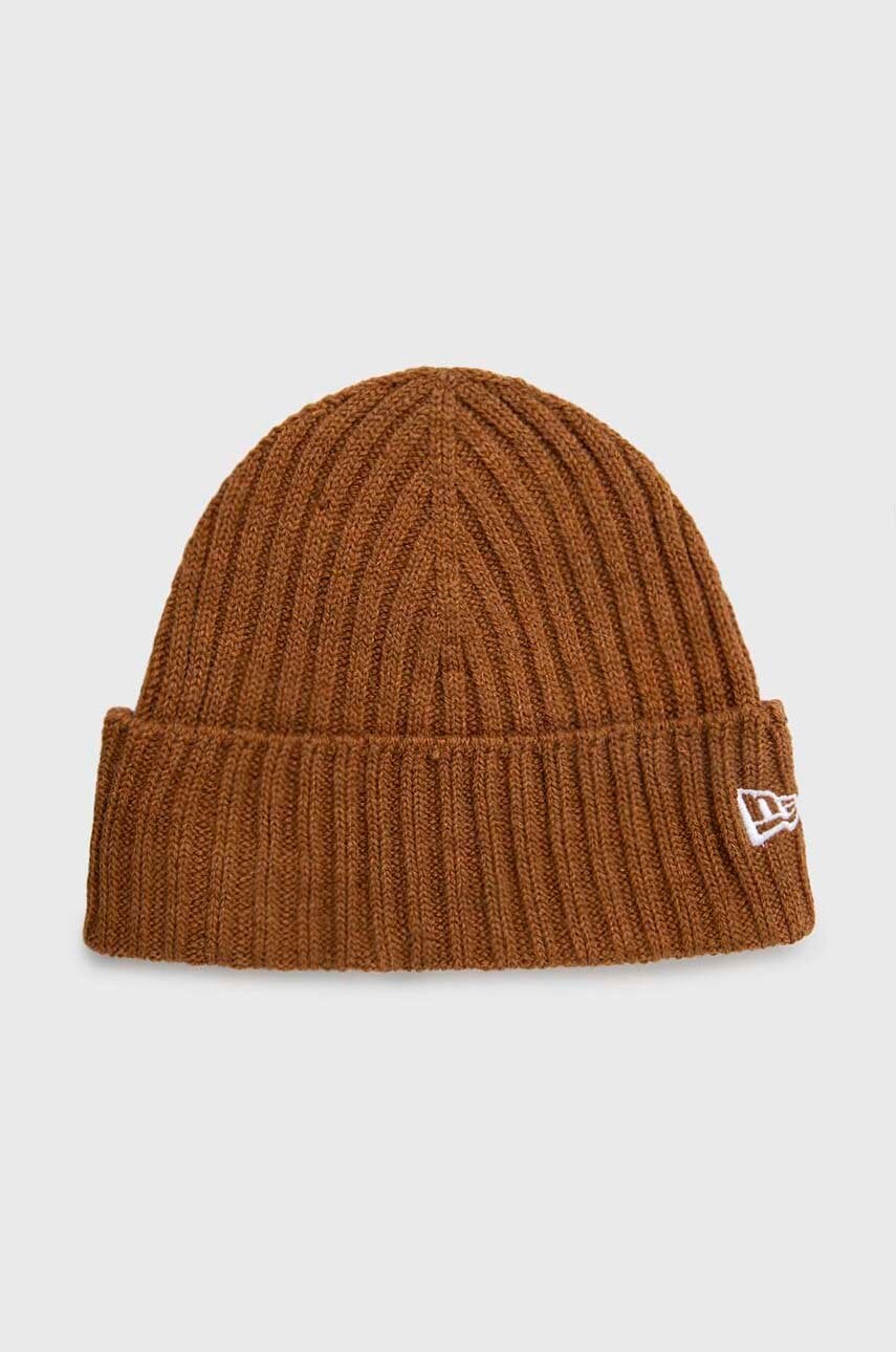 Levně Čepice New Era Cuff Beanie hnědá barva, z tenké pleteniny, 60364240