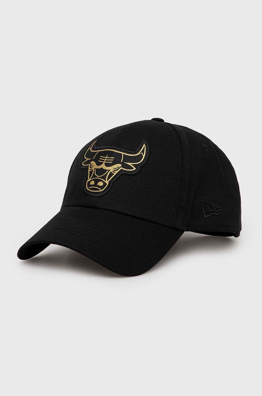 New Era șapcă de baseball din bumbac Chicago Bulls culoarea negru, cu imprimeu, 60364417