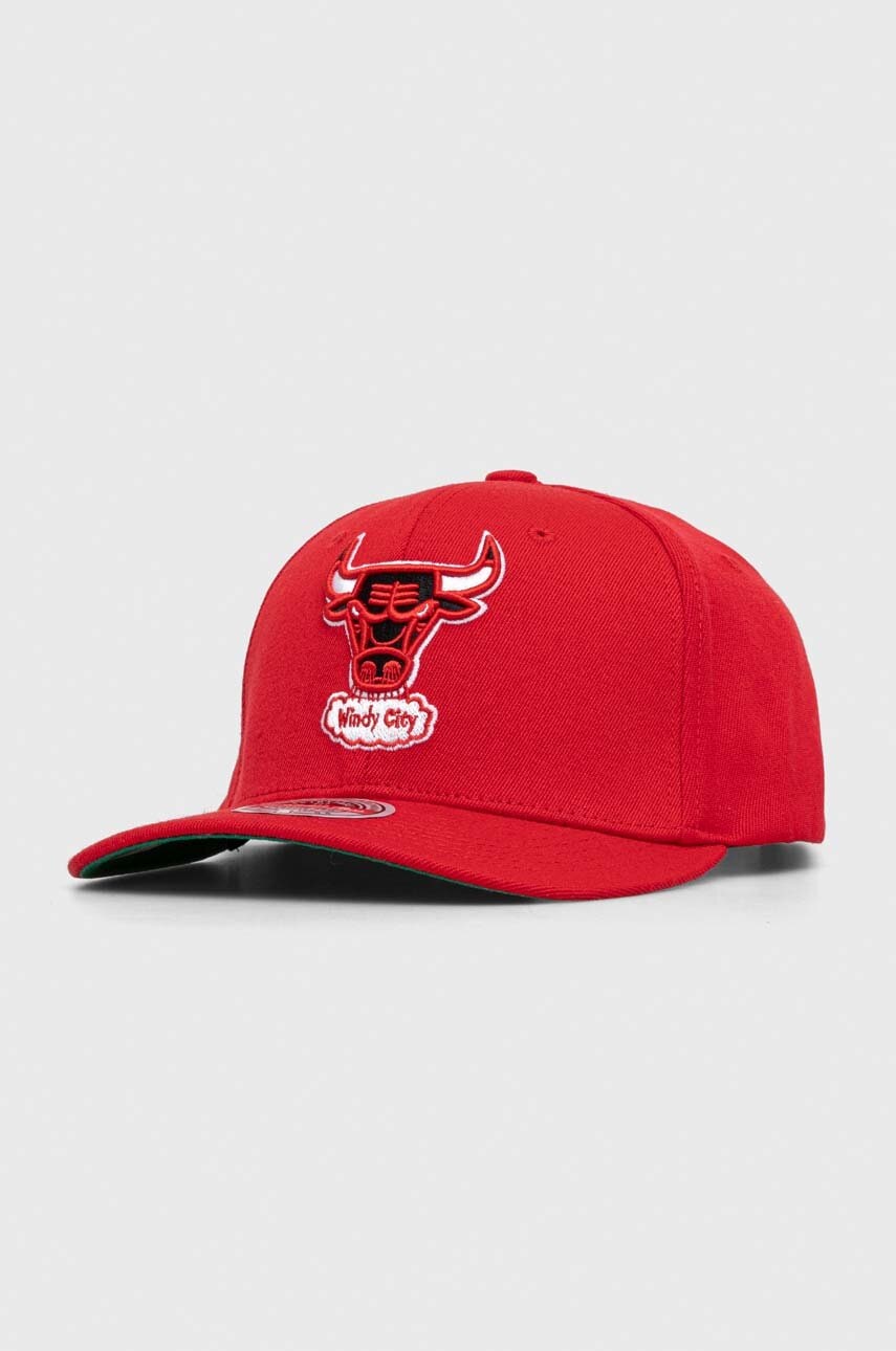 Mitchell&Ness șapcă din amestec de lână culoarea rosu, cu imprimeu