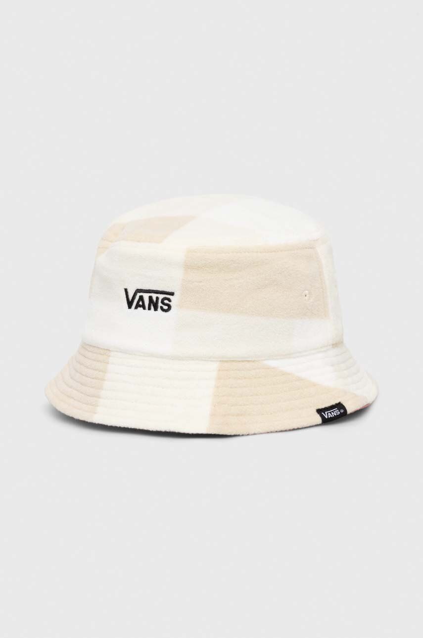 Oboustranný klobouk Vans béžová barva - béžová - Materiál č. 1: 100 % Bavlna Materiál č. 2: 100