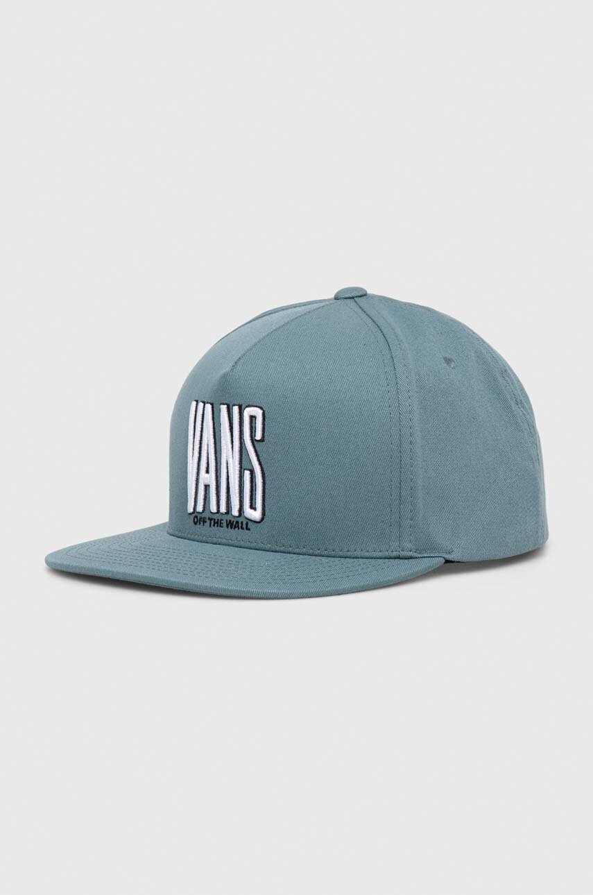 

Бавовняна бейсболка Vans колір бірюзовий з аплікацією