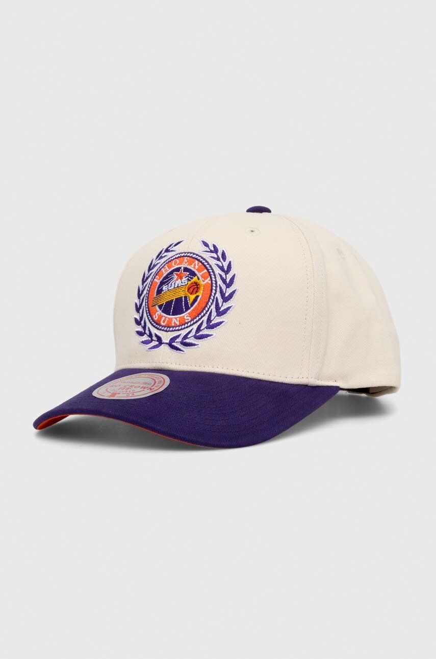 Bavlněná baseballová čepice Mitchell&Ness Phoenix Suns bílá barva, s aplikací