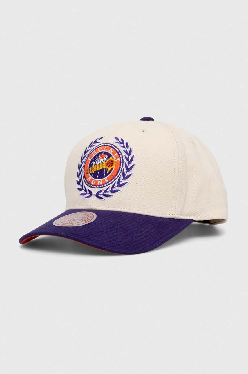 E-shop Bavlněná baseballová čepice Mitchell&Ness Phoenix Suns bílá barva, s aplikací