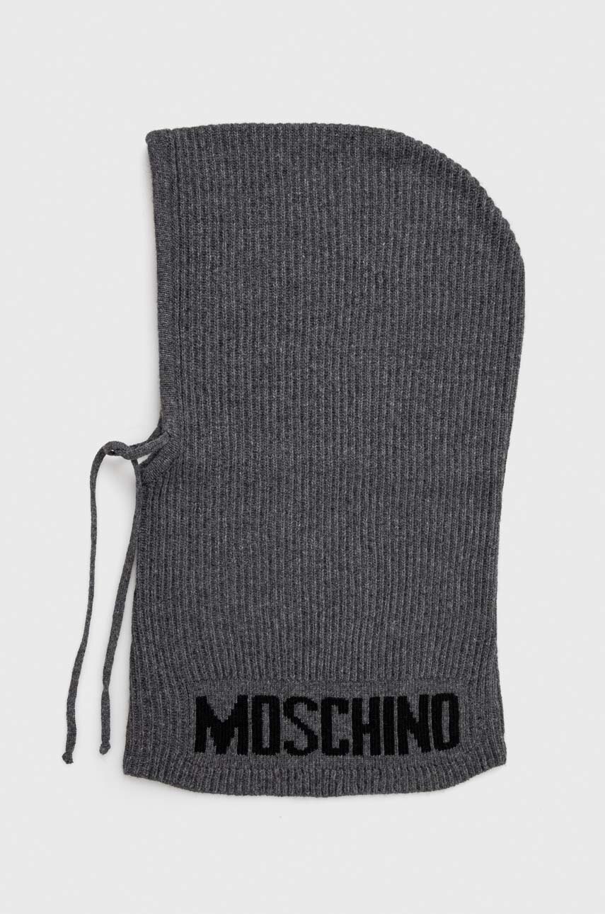 

Капор з домішкою вовни Moschino колір сірий